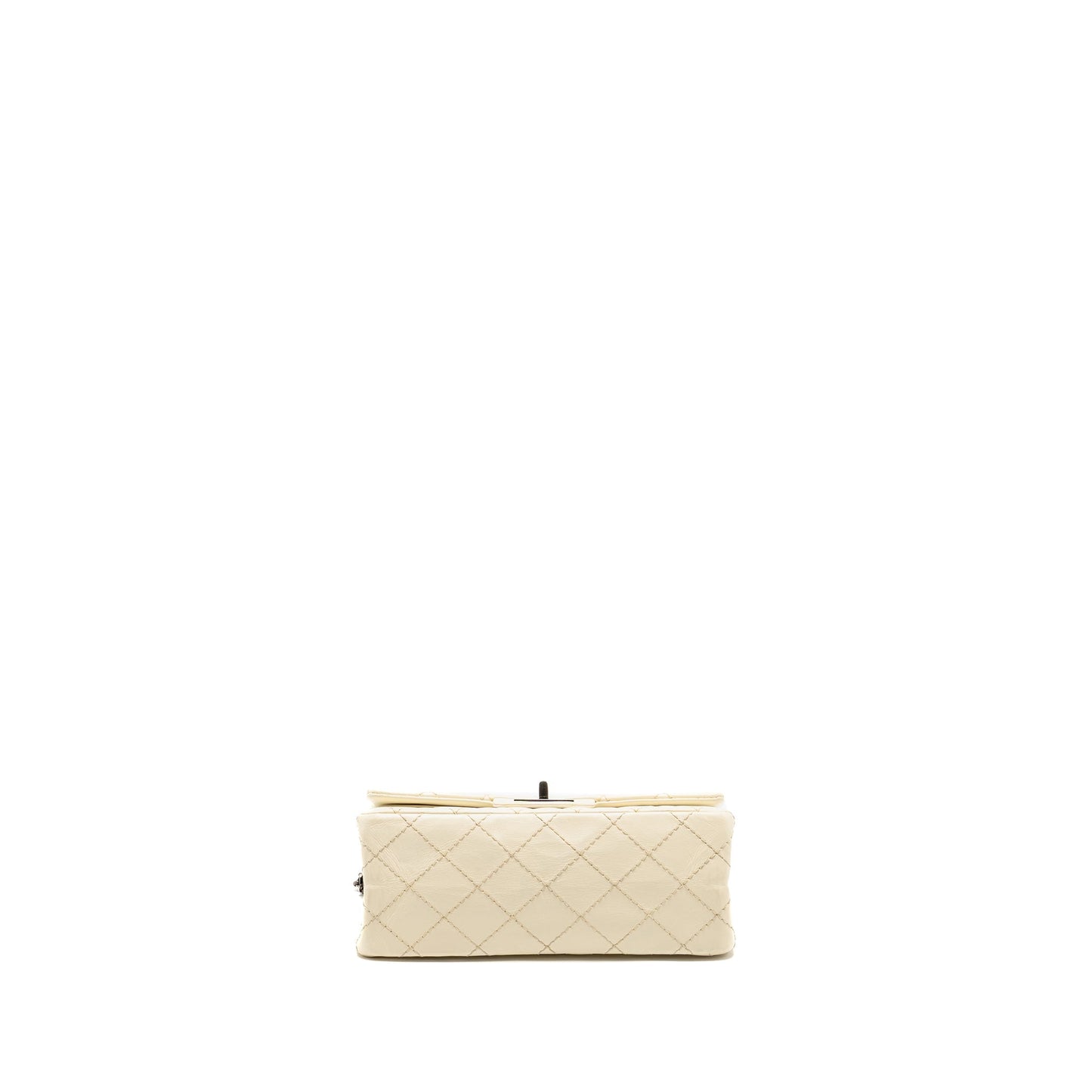 Chanel Mini 2.55 Reissue Flap Bag Aged Calfskin Creamy White With Ruthenium Hardware
