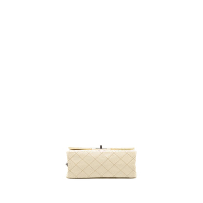 Chanel Mini 2.55 Reissue Flap Bag Aged Calfskin Creamy White With Ruthenium Hardware