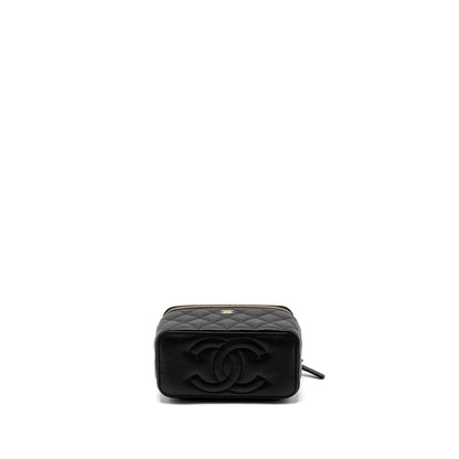Chanel Long Vanity with Chain Caviar Black LGHW (Microchip)