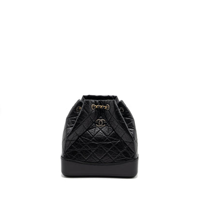 Chanel Small Gabrielle Backpack Aged Calfskin Black Multicolour Hardware(Microchip)