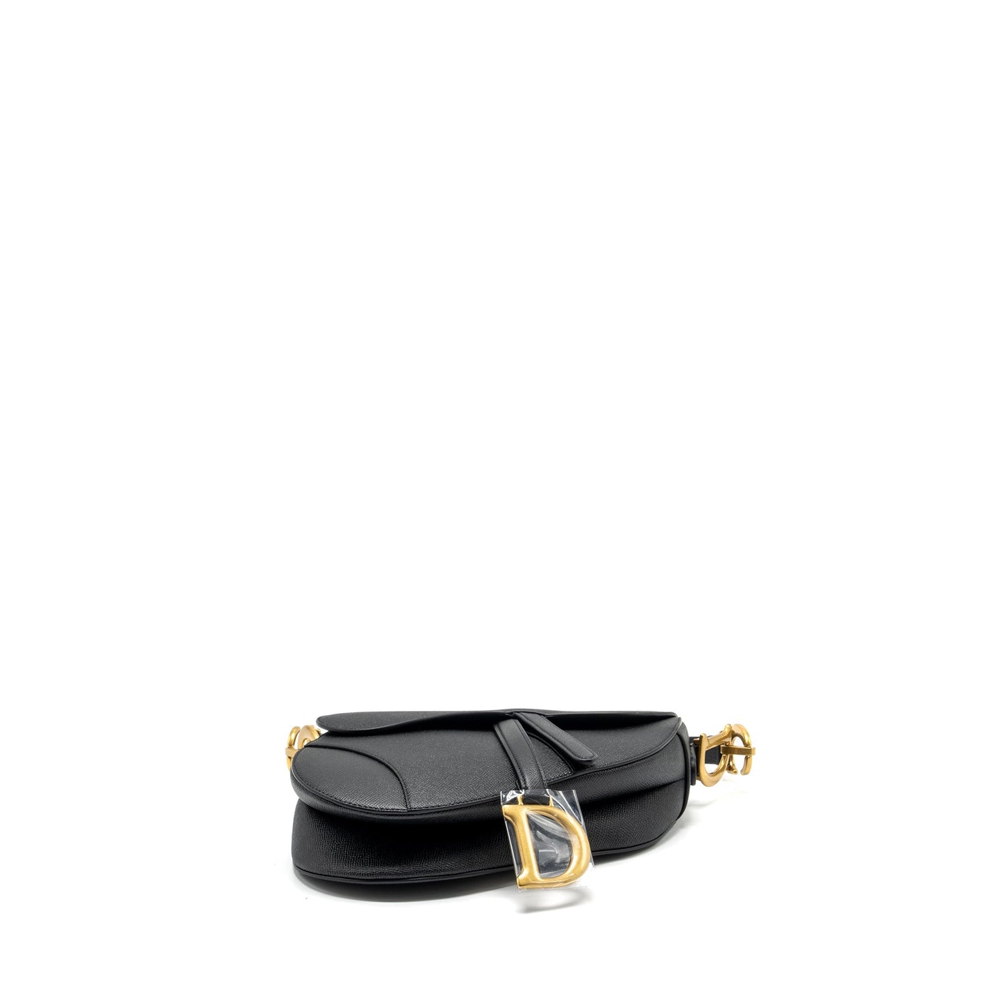 Dior Medium Saddle Purse with Strap Calfskin Black
