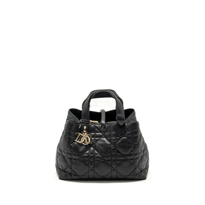 Dior Medium Toujours Purse Macrocannage Calfskin Black