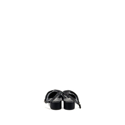 Chanel size 37 sling back sequins black