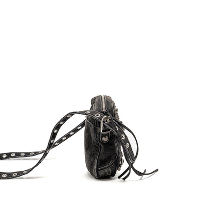 Balenciaga Le Cagole Crossbody Purse Denim Black