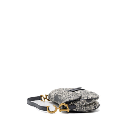 Dior saddle Purse toile de jouy canvas / leather grey