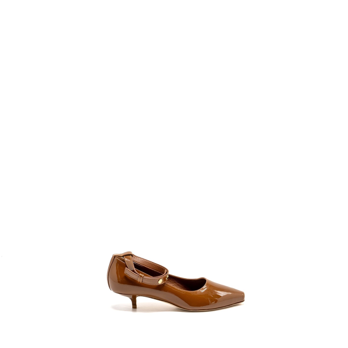 Burberry Size 37 Dill Kitten Heels Patent Brown