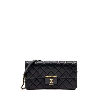Chanel Beauty Lock Flap Bag Sheepskin Black GHW