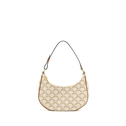 Celine Ava Purse triomphe canvas / calfskin white