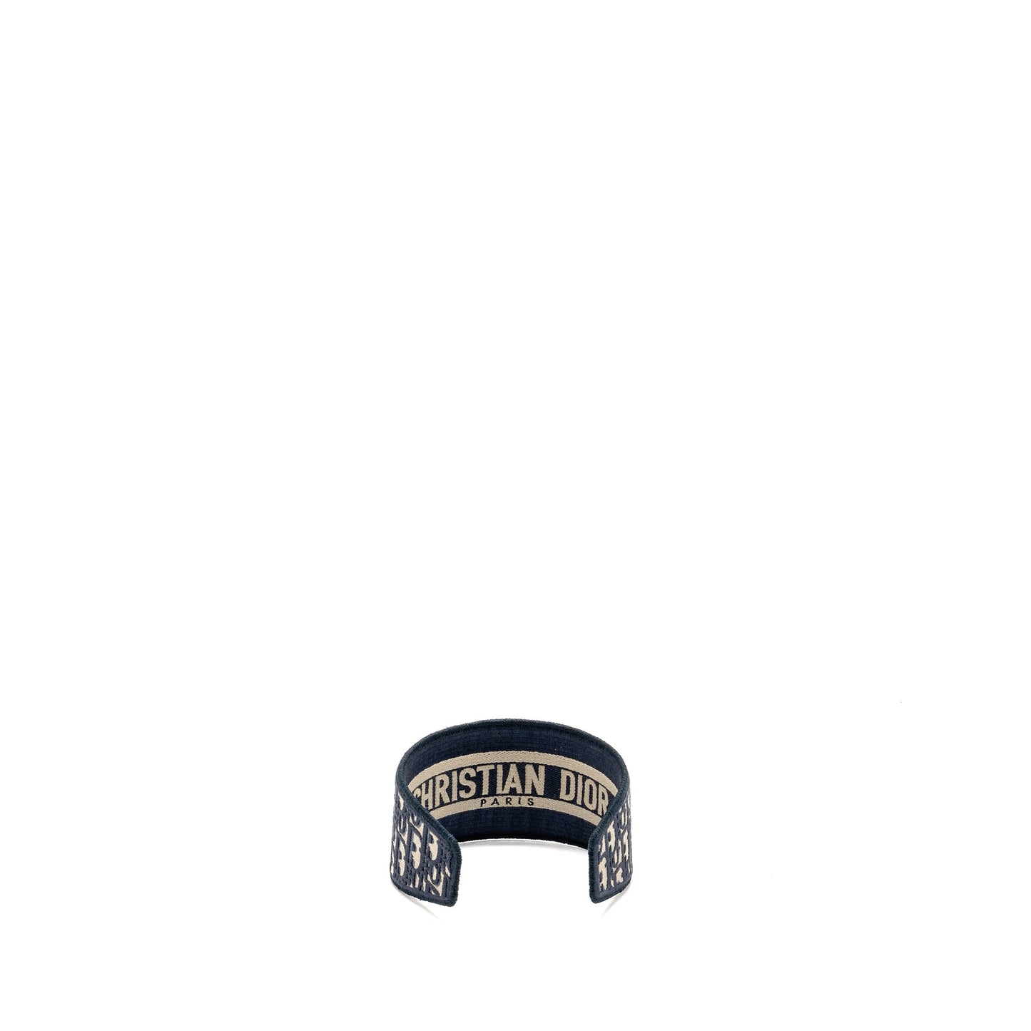 Dior Hair Band Blue Oblique Embroidery