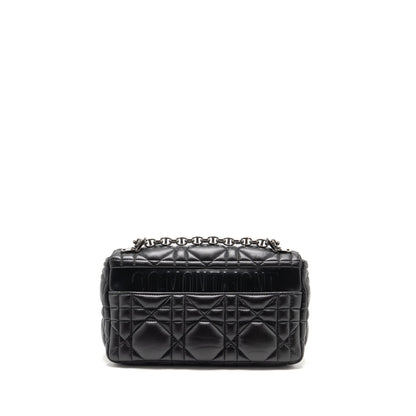 Dior Medium Dior Caro Purse Calfskin Black