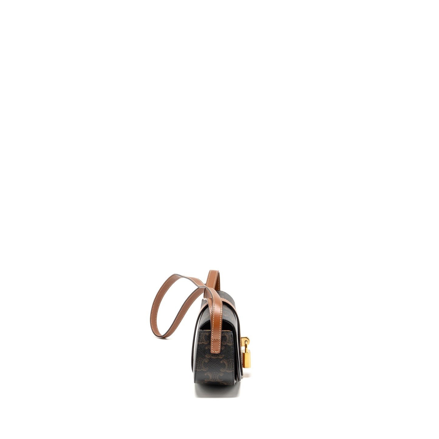 Celine Clutch On Strap Tabou Triomphe Canvas/Calfskin Tan