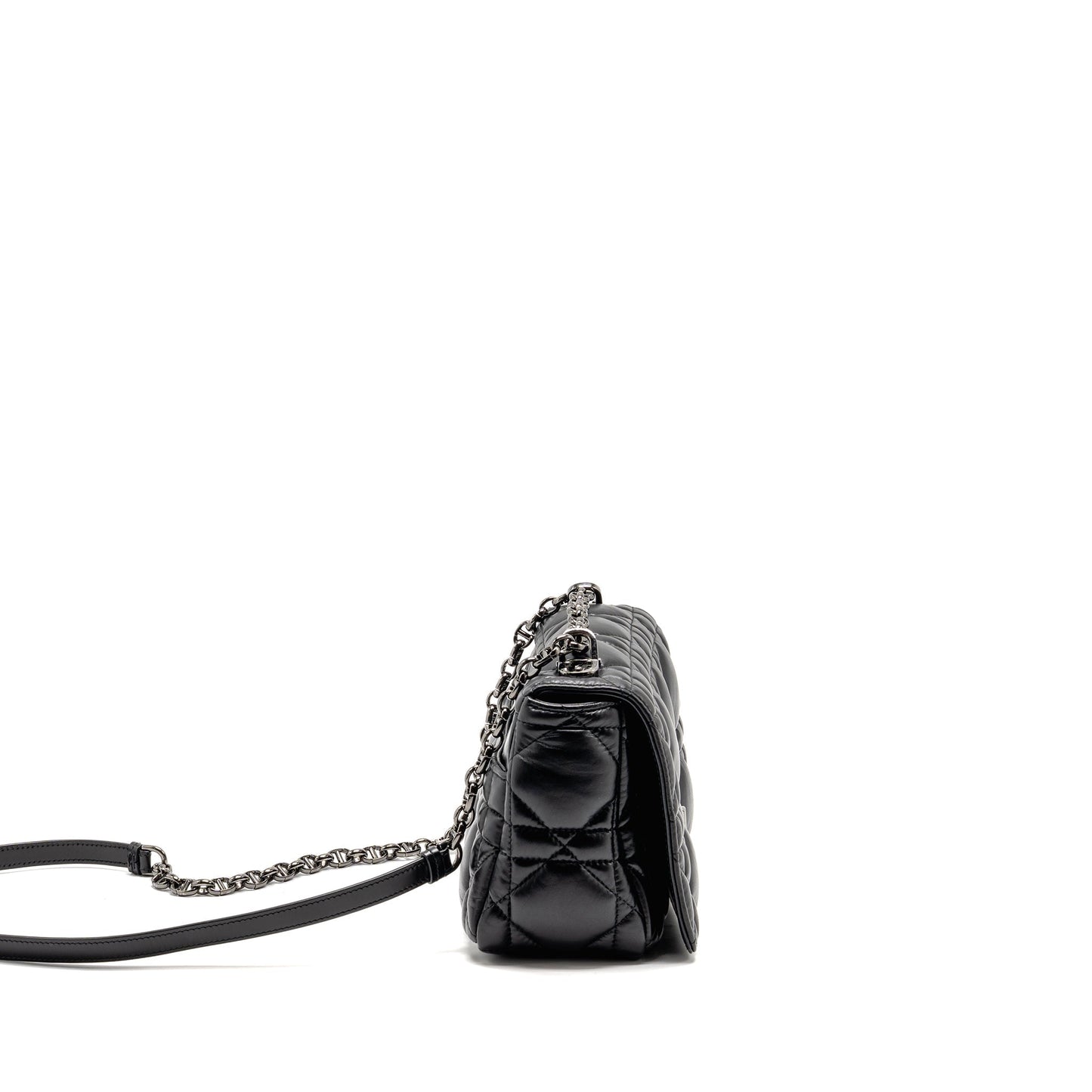 Dior Medium Dior Caro Purse Calfskin Black