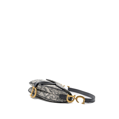 Dior saddle Purse toile de jouy canvas / leather grey