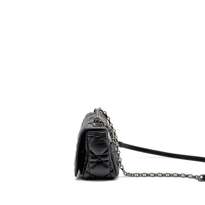 Dior Medium Dior Caro Purse Calfskin Black