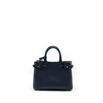 Burberry House Check Banner Tote Purse calfskin navy/multicoloured
