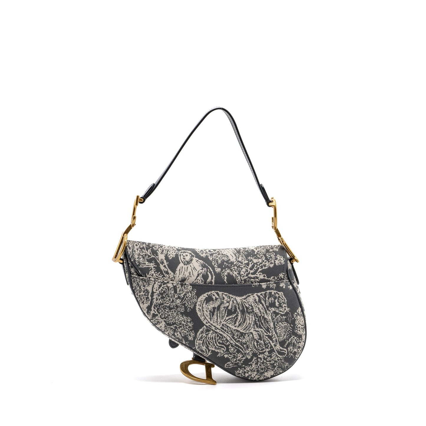Dior saddle Purse toile de jouy canvas / leather grey