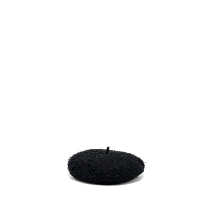 Chanel Size M CC logo Beret Polyamide/Wool Black SHW