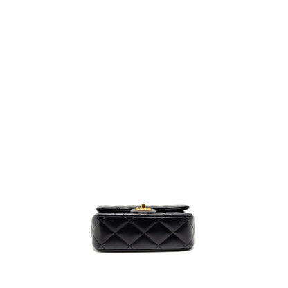 Chanel Coco Love Flap Bag Adjustable Chain Lambskin Black GHW (Microchip)