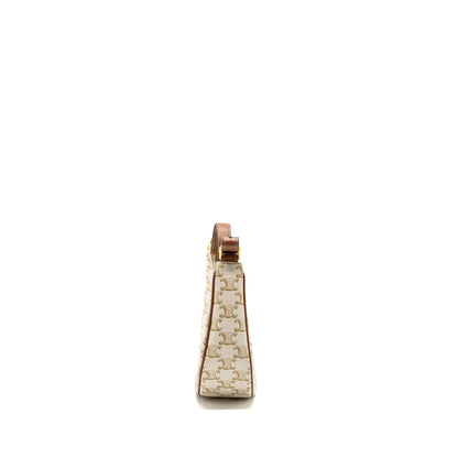Celine Ava Purse triomphe canvas / calfskin white