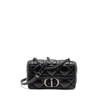 Dior Medium Dior Caro Purse Calfskin Black
