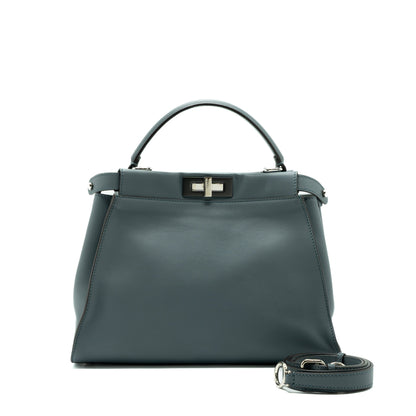 Fendi medium peekaboo leather light blue