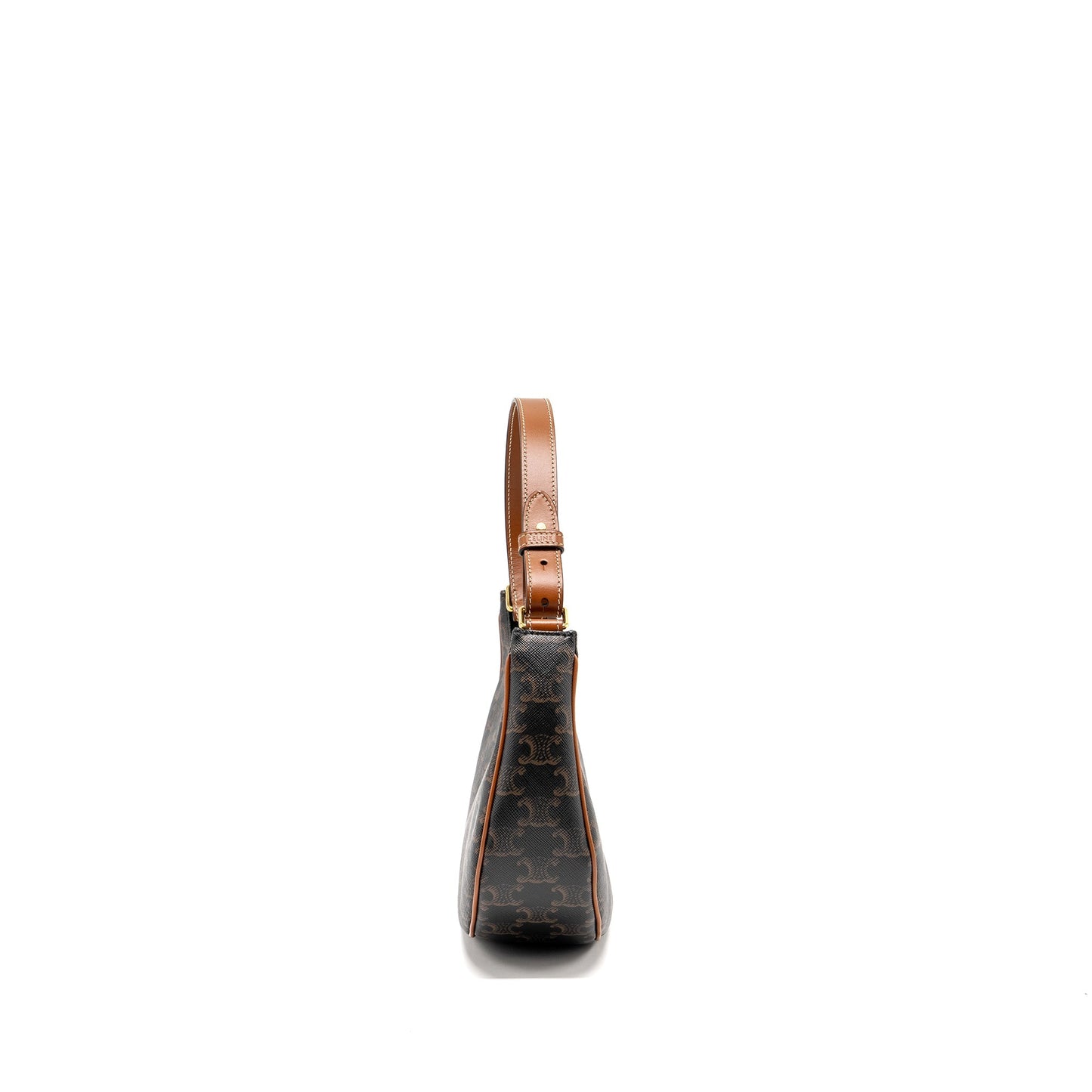 CELINE Purse Triomphe Canvas / Calfskin Tan