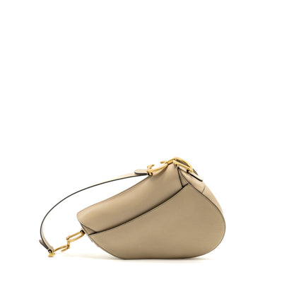 Dior Medium Saddle Purse Goatskin Beige