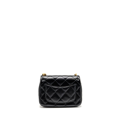 Chanel Coco Love Flap Bag Adjustable Chain Lambskin Black GHW (Microchip)