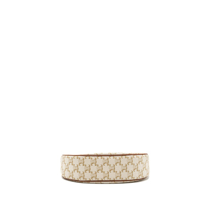Celine Ava Purse triomphe canvas / calfskin white
