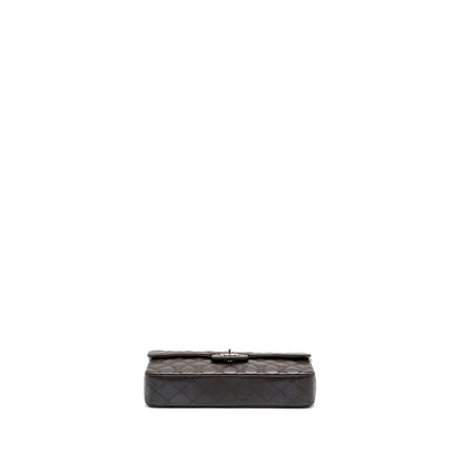 Chanel East West Classic quilted flap bag caviar chocolate SHW