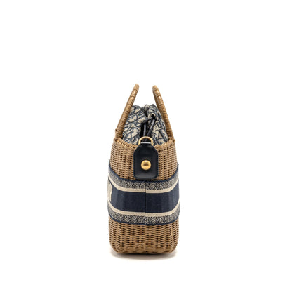 Dior Wicker Basket Mini Purse Blue Dior Oblique Jacquard