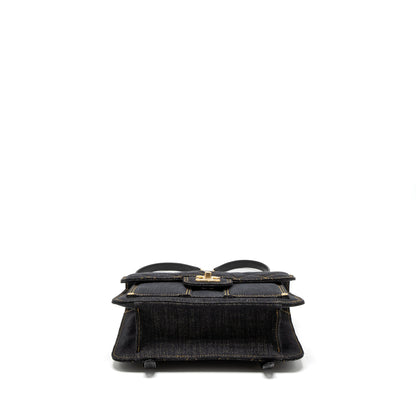 Chanel 23S Flap Backpack Denim Dark Blue Brushed GHW (Microchip)
