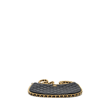 Chanel moon hobo shoulder / crossbody bag goatskin black brushed GHW (microchip)