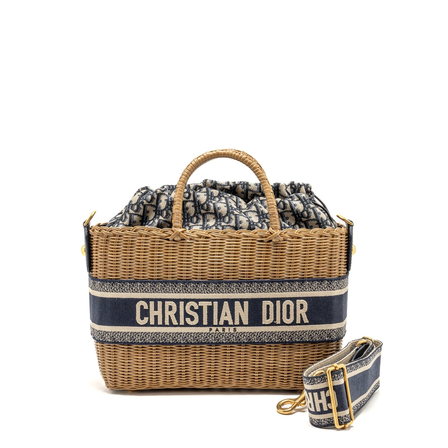 Dior Wicker Basket Mini Purse Blue Dior Oblique Jacquard