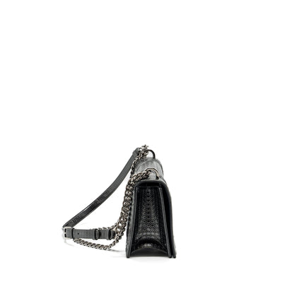 Dior medium diorama calfskin metallic silver