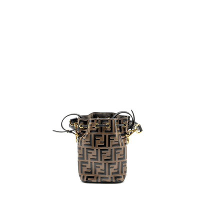 Fendi Mini Mon Tresor Bucket Purse Calfskin Brown/Black