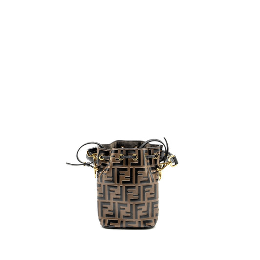 Fendi Mini Mon Tresor Bucket Purse Calfskin Brown/Black