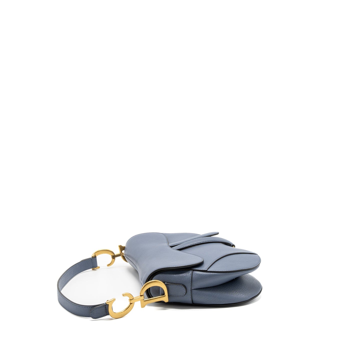 Dior medium saddle Purse goat skin light blue