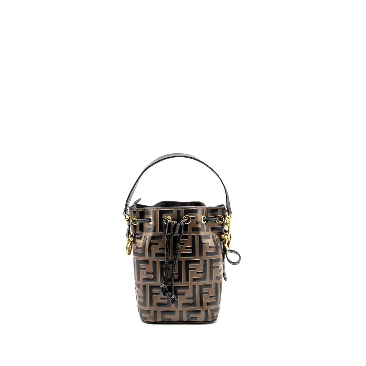 Fendi Mini Mon Tresor Bucket Purse Calfskin Brown/Black