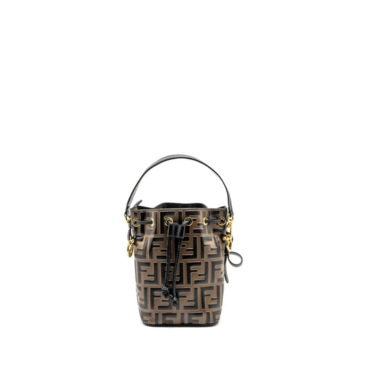 Fendi Mini Mon Tresor Bucket Purse Calfskin Brown/Black