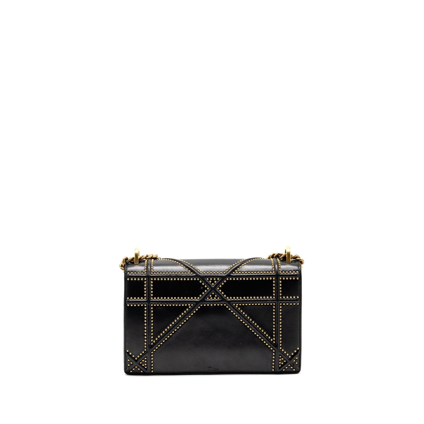 Dior Medium Studded Diorama Lambskin Black
