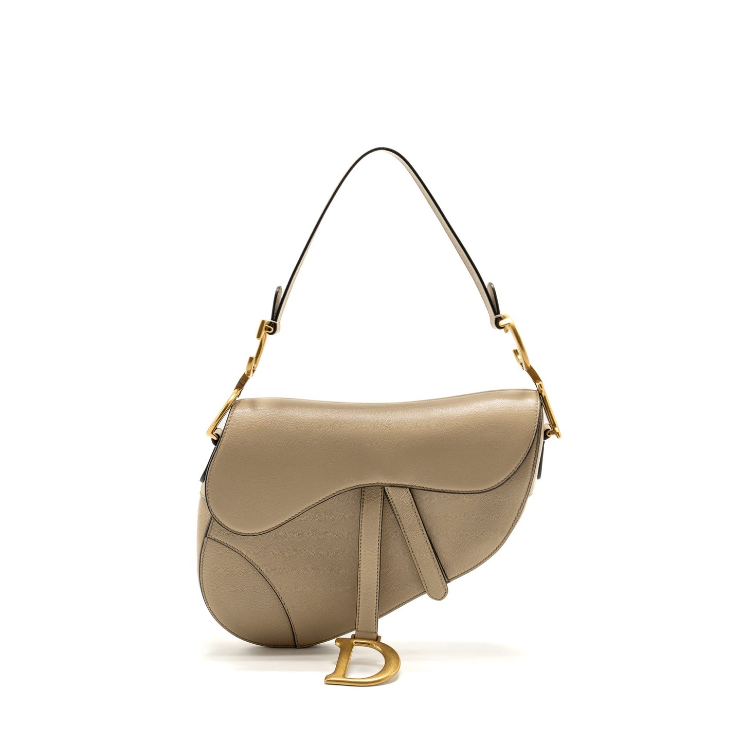 Dior Medium Saddle Purse Goatskin Beige
