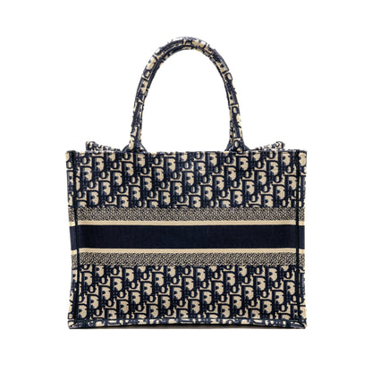 Dior Medium Dior Book Tote Dior Oblique Embroidery Ecru/Blue