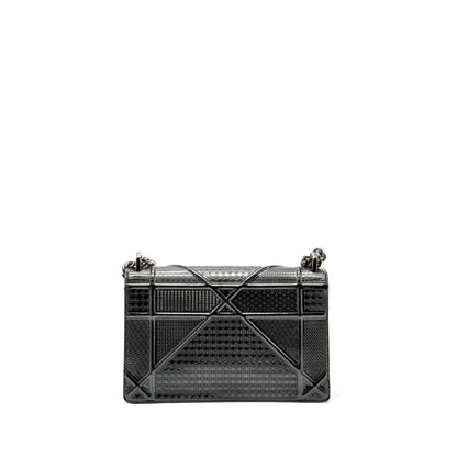 Dior medium diorama calfskin metallic silver