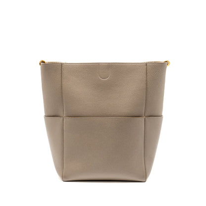 Celine Sangle Bucket Purse Grained Calfskin Grey