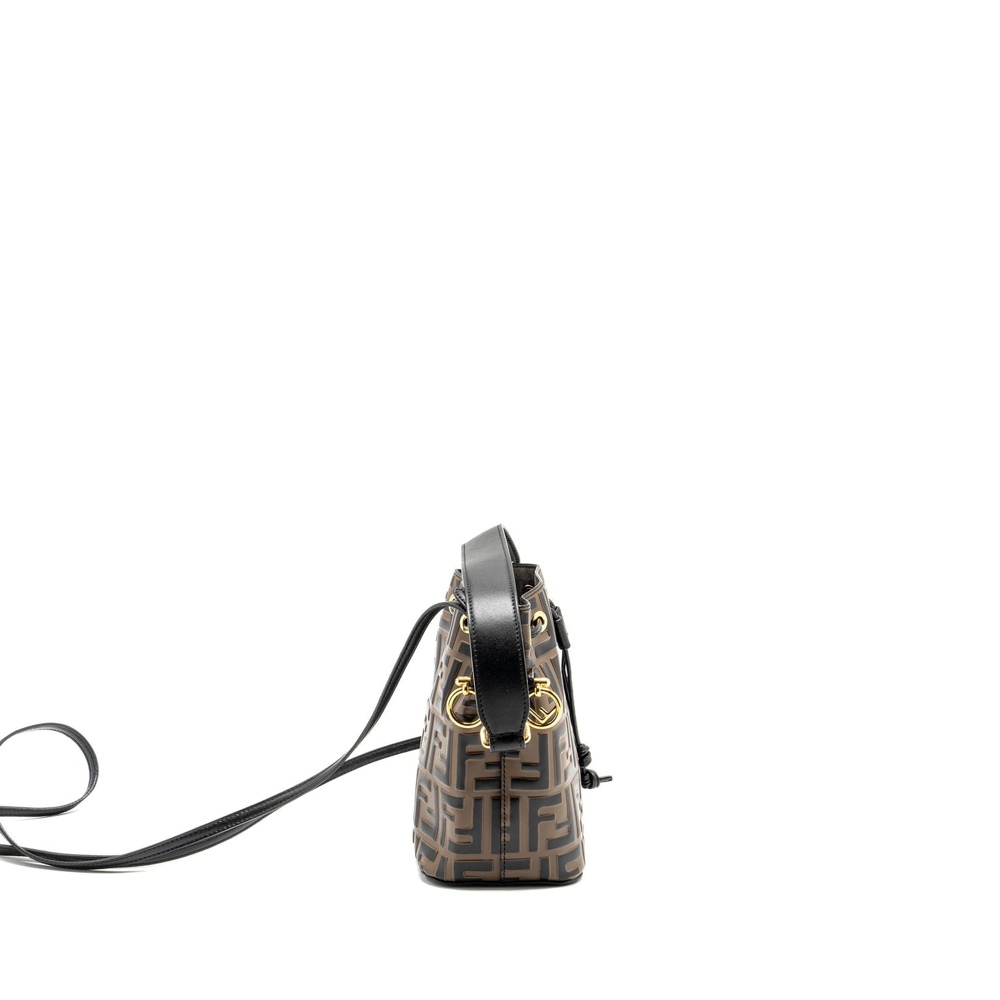 Fendi Mini Mon Tresor Bucket Purse Calfskin Brown/Black