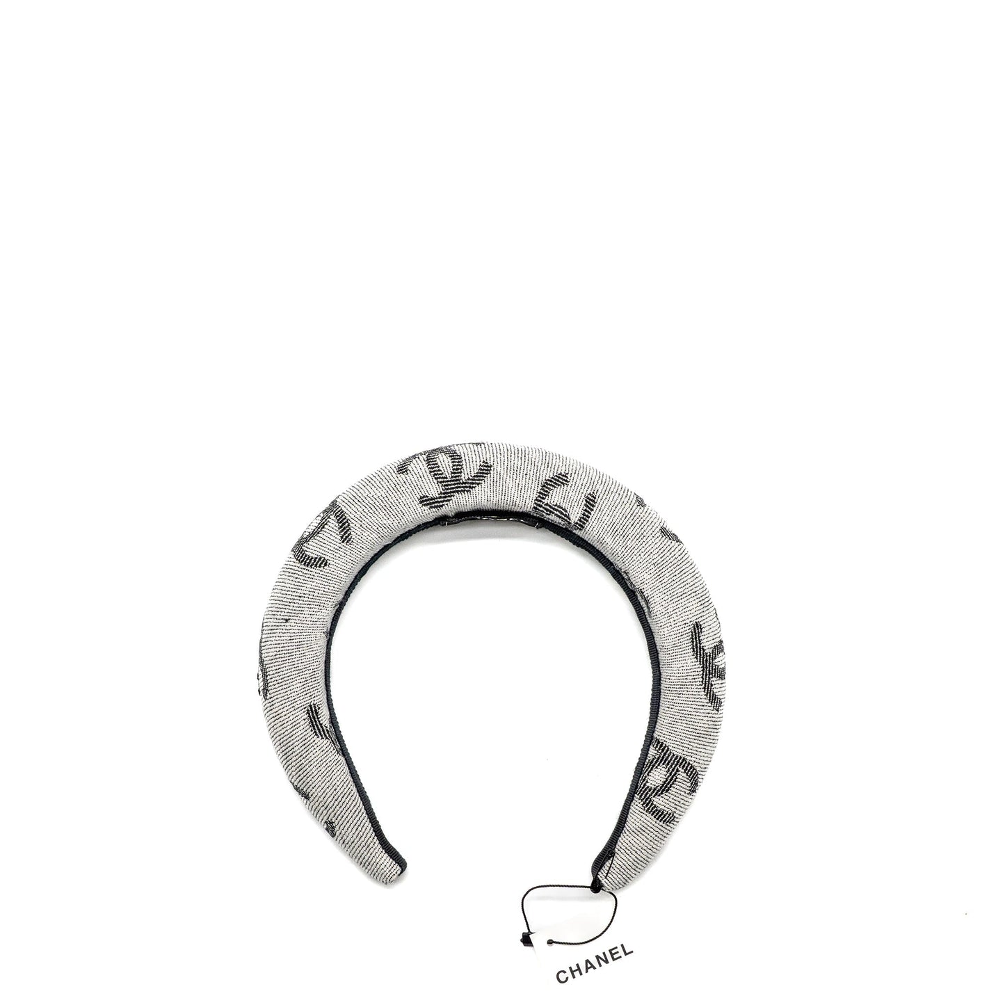 Chanel 22S CC Logo Headband Cotton White / Black