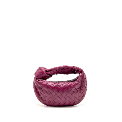 Bottega Veneta Mini Jodie Lambskin Dark Pink