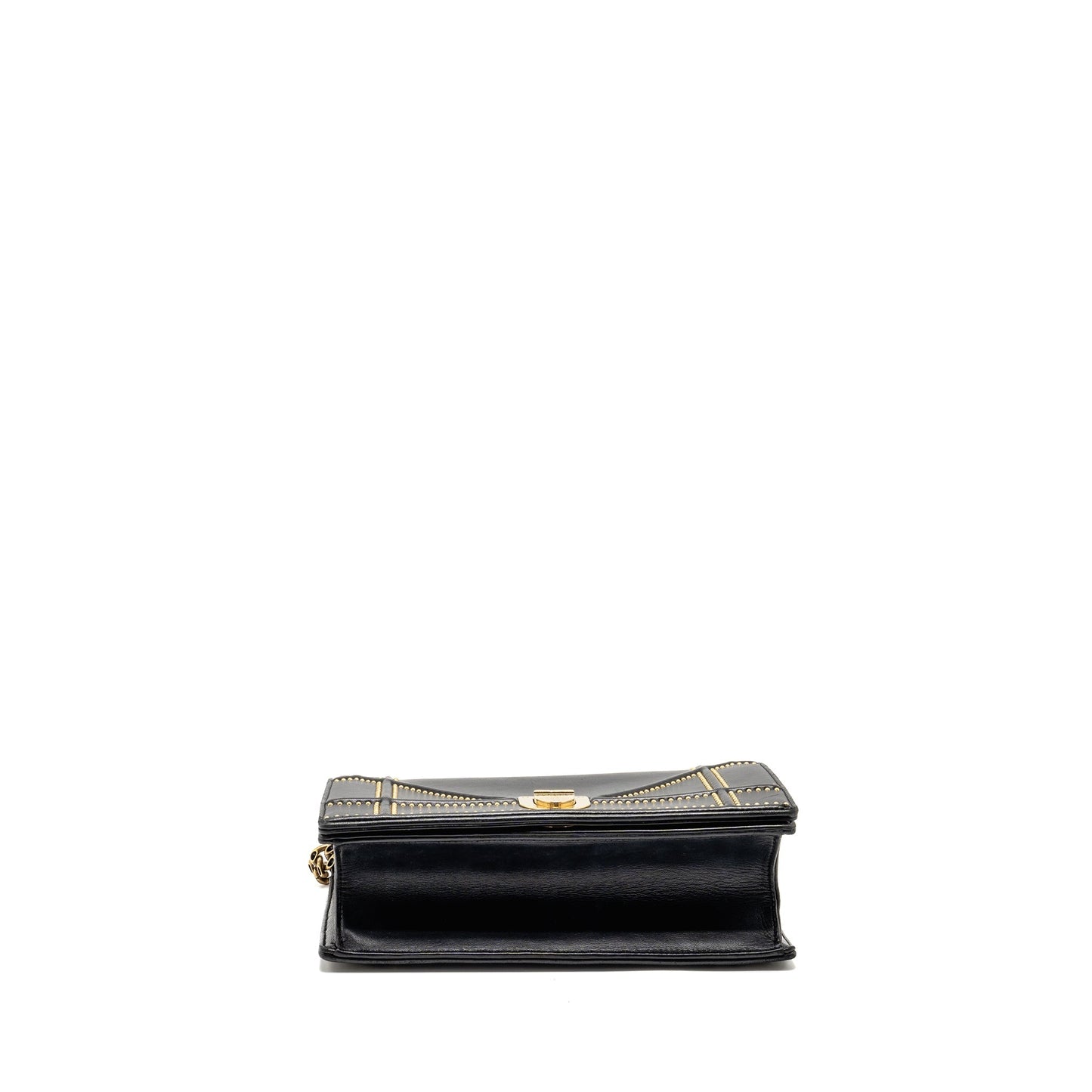Dior Medium Studded Diorama Lambskin Black