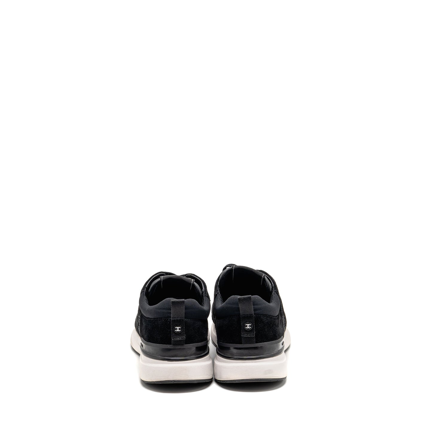 Chanel size 45 CC logo sneakers Suede / Mesh black / white